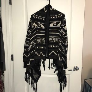 Aztec fringe cardigan
